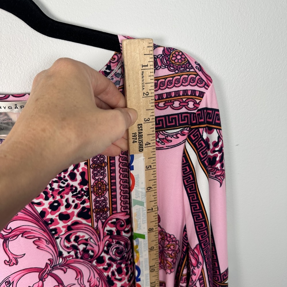 Peter NyGard Womens Medium Top Pink 3/4 Sleeve Chic Colorful Stretch Thin Y2K - Picture 10 of 12